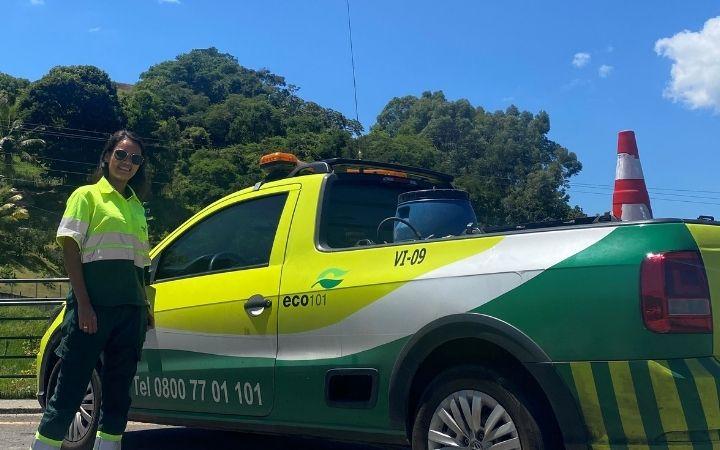 “Vim para fazer história” afirma primeira mulher a operar viatura de inspeção na BR-101