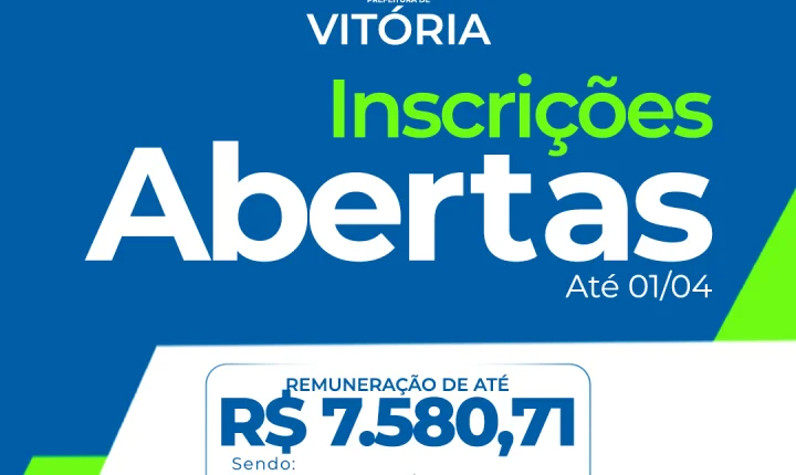 Concurso Público da prefeitura de Vitória/ES estão com as inscrições abertas